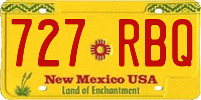 NM license plate 727RBQ