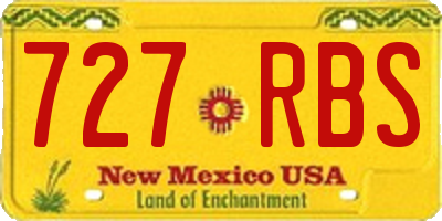 NM license plate 727RBS
