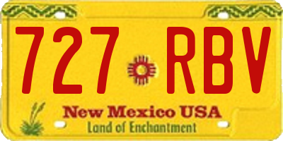 NM license plate 727RBV