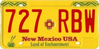 NM license plate 727RBW