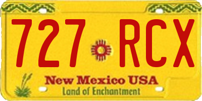 NM license plate 727RCX