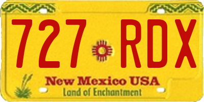 NM license plate 727RDX