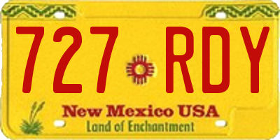 NM license plate 727RDY