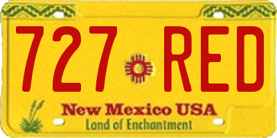 NM license plate 727RED