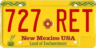NM license plate 727RET