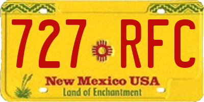 NM license plate 727RFC