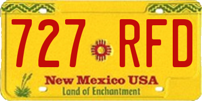 NM license plate 727RFD