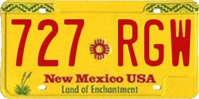 NM license plate 727RGW