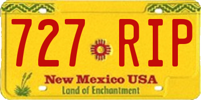 NM license plate 727RIP
