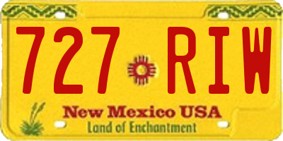 NM license plate 727RIW