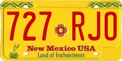 NM license plate 727RJO