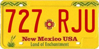 NM license plate 727RJU