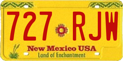 NM license plate 727RJW