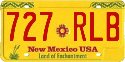 NM license plate 727RLB