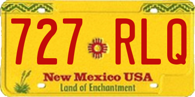 NM license plate 727RLQ