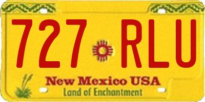 NM license plate 727RLU