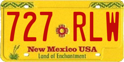 NM license plate 727RLW