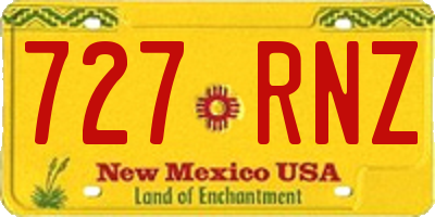 NM license plate 727RNZ