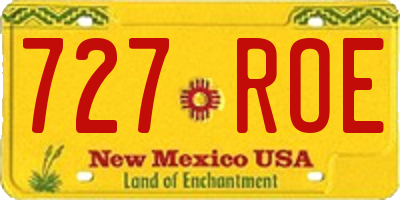 NM license plate 727ROE