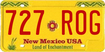 NM license plate 727ROG