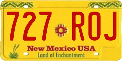 NM license plate 727ROJ