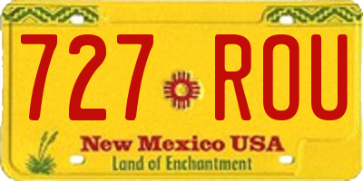 NM license plate 727ROU