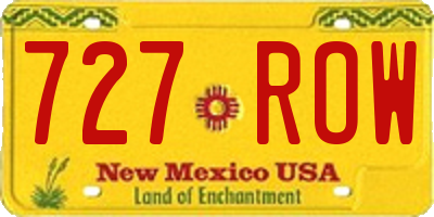 NM license plate 727ROW