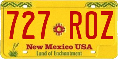 NM license plate 727ROZ