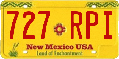 NM license plate 727RPI