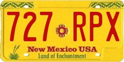 NM license plate 727RPX
