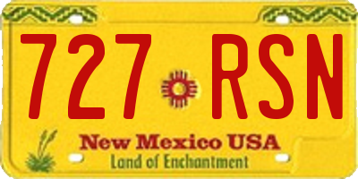 NM license plate 727RSN