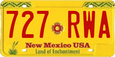 NM license plate 727RWA