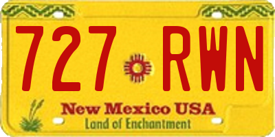 NM license plate 727RWN