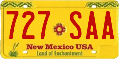 NM license plate 727SAA