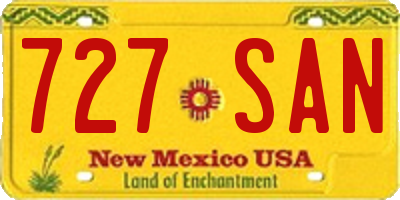 NM license plate 727SAN