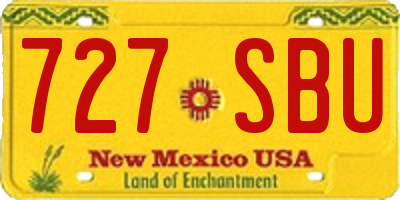 NM license plate 727SBU