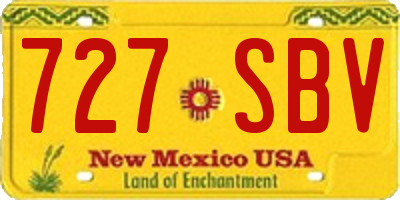 NM license plate 727SBV