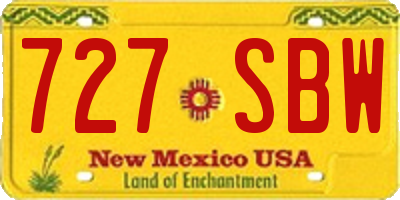 NM license plate 727SBW