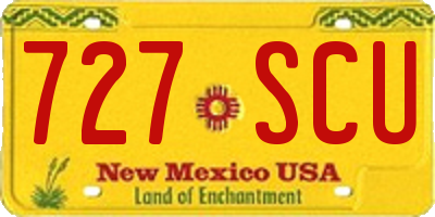 NM license plate 727SCU