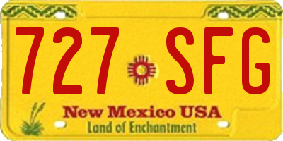 NM license plate 727SFG