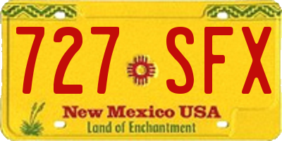 NM license plate 727SFX