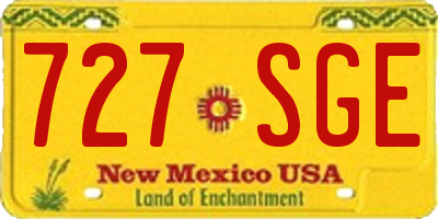NM license plate 727SGE