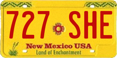 NM license plate 727SHE