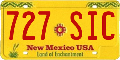 NM license plate 727SIC