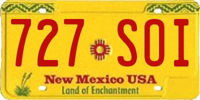 NM license plate 727SOI