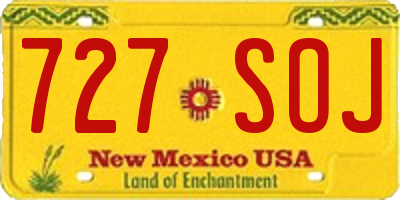 NM license plate 727SOJ