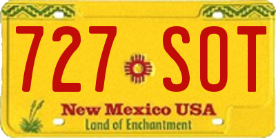 NM license plate 727SOT