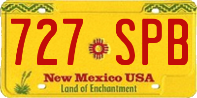 NM license plate 727SPB