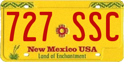 NM license plate 727SSC