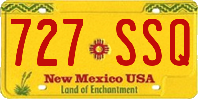 NM license plate 727SSQ